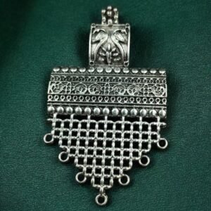 Traditional Indian Pendant Boho Style German Silver Charm for Creative DIY Jewelry Making