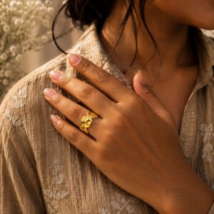 Anti Tarnish Rings Adjustable Contemporary Open Ring for Modern Women