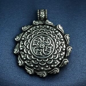 German Silver Floral Art Pendant DIY Jewellery Raw Material for Handmade Craft Jewelry Making