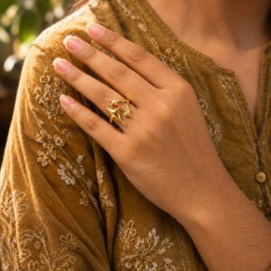 Anti Tarnish Rings Premium Gold Plated Party Wear Ring