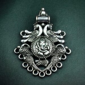 Peacock Ganesha Design German Silver Pendant for DIY Jewelry Making Raw Material Supplies