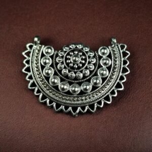 Half Moon Shaped Beautiful Look German Silver Artisan Charm for DIY Jewelry Crafting