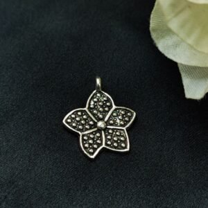 Elegant Floral Motif German Silver Charm Raw Material for DIY Jewelry Making