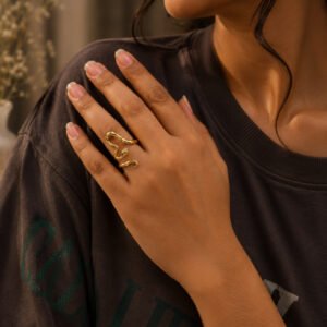 Anti Tarnish Rings Gold Plated Minimalist Jewelry Ring