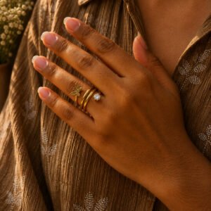 Anti Tarnish Rings Traditional Wear Contemporary Ring for Her