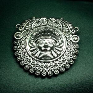 Maa Durga Traditional Art German Silver DIY Raw Material Pendant for Jewelry Making