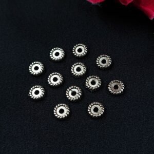 Round Shape German Silver DIY Jewelry Making Raw Material Craft Supplies (12 piece)