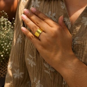 Anti Tarnish Rings Elegant Gold Plated Finger Ring for Ladies