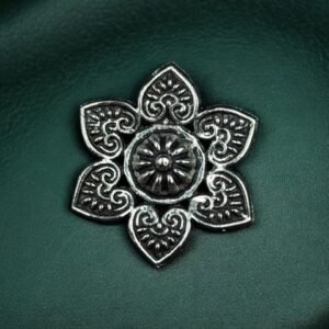 Flower Pendant German Silver DIY Jewelry Raw Material for Handmade Craft and Necklace Making