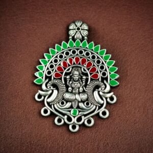 Meenakari Religious German Silver Pendant Raw Material for DIY Jewelry Making Craft Supplies