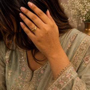 Anti Tarnish Rings Gold Plated Designer Festival Ring