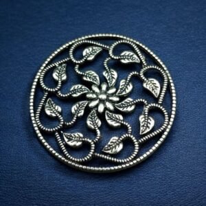 Flower Leaf Design German Silver Pendant for DIY Jewelry Making Raw Material Craft Supplies