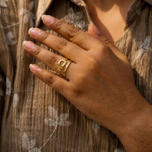 Anti Tarnish Rings Contemporary Open Ring for Traditional Wear