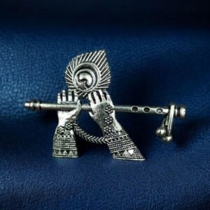 Krishna’s Flute German Silver Religious Pendant for DIY Jewelry Making Handcrafted Traditional Charm