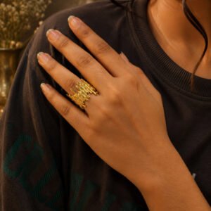 Anti Tarnish Rings Lightweight Gold Plated Fashion Ring