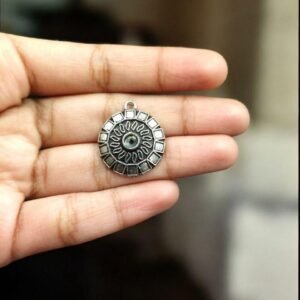 Round Design Pendant German Silver DIY Jewelry Raw Material for Handmade Craft Necklace Making