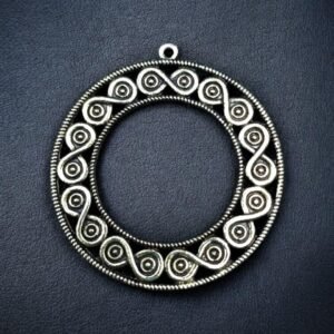 Round Shape German Silver Pendant for DIY Jewelry Making Raw Material Craft Supplies