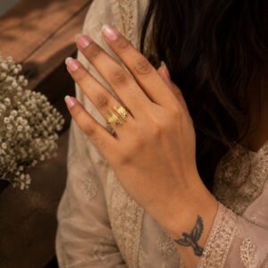 Anti Tarnish Rings Designer Gold Plated Luxury Ring for Modern Women