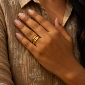 Anti Tarnish Rings Royal Looking Fashion Open Ring with Stylish