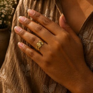 Anti Tarnish Rings Traditional Wear Royal Looking Ring for Office Women
