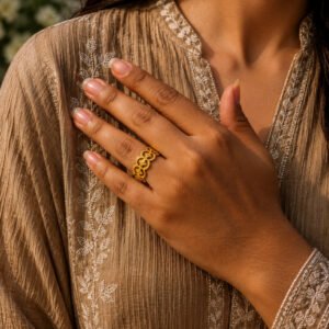 Anti Tarnish Rings Gold Plated Royal Looking Traditional Wear Ring