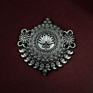 Lotus Design Floral Art Silver Plated German Silver Elegant Charm for DIY Jewelry Making