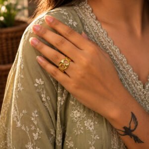 Anti Tarnish Rings Gold Plated Luxury Ring for Her