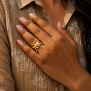 Anti Tarnish Rings Traditional Wear Open Ring for Office Women