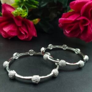 Unique Design Silver Plated Bangle for Women Elegant Traditional Partywear Jewelry