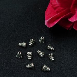 Antique Design Conical Shape German Silver DIY Raw Material for Jewelry Making Craft Supplies (10 piece)