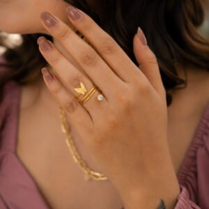 Anti Tarnish Rings Adjustable Daily Wear Ring for Women