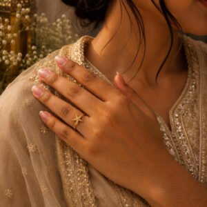 Anti Tarnish Rings Minimalist Gold Plated Band Ring for Girls