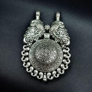 Unique Art Two Peacock Design German Silver Pendant for DIY Jewelry Making Craft Supplies