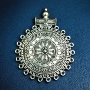 Round Shape German Silver Pendant for DIY Jewelry Making Raw Material Craft Supplies