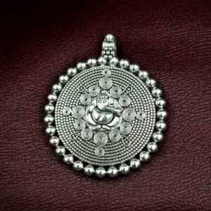 Lord Ganesha Religious German Silver DIY Raw Material Pendant for Jewelry Making