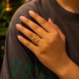 Anti Tarnish Rings Royal Looking Ring with Gold Plated Shine