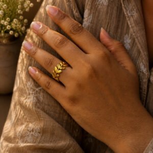 Anti Tarnish Rings Adjustable Royal Looking Finger Ring for Fashion Lovers