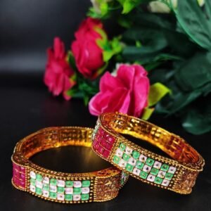 Elegant Gold Plated Meenakari Bangle with Traditional Handcrafted Designer Look