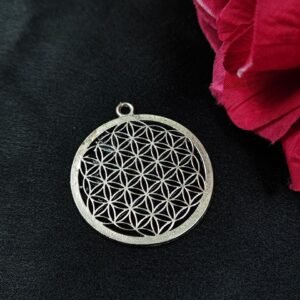 Round German Silver Pendant Raw Material for DIY Jewelry Making