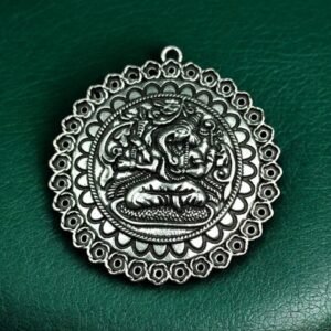 Ganesha Floral Art German Silver Pendant for DIY Jewelry Making Raw Material Craft Supplies