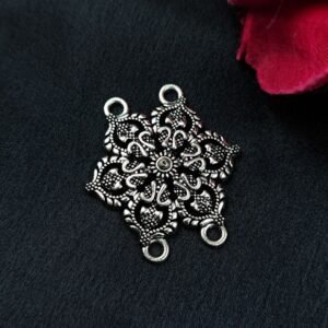 Flower Design German Silver Charm Raw Material for DIY Jewelry Making