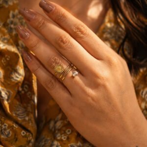 Anti Tarnish Rings Gold Plated Office Wear Ring